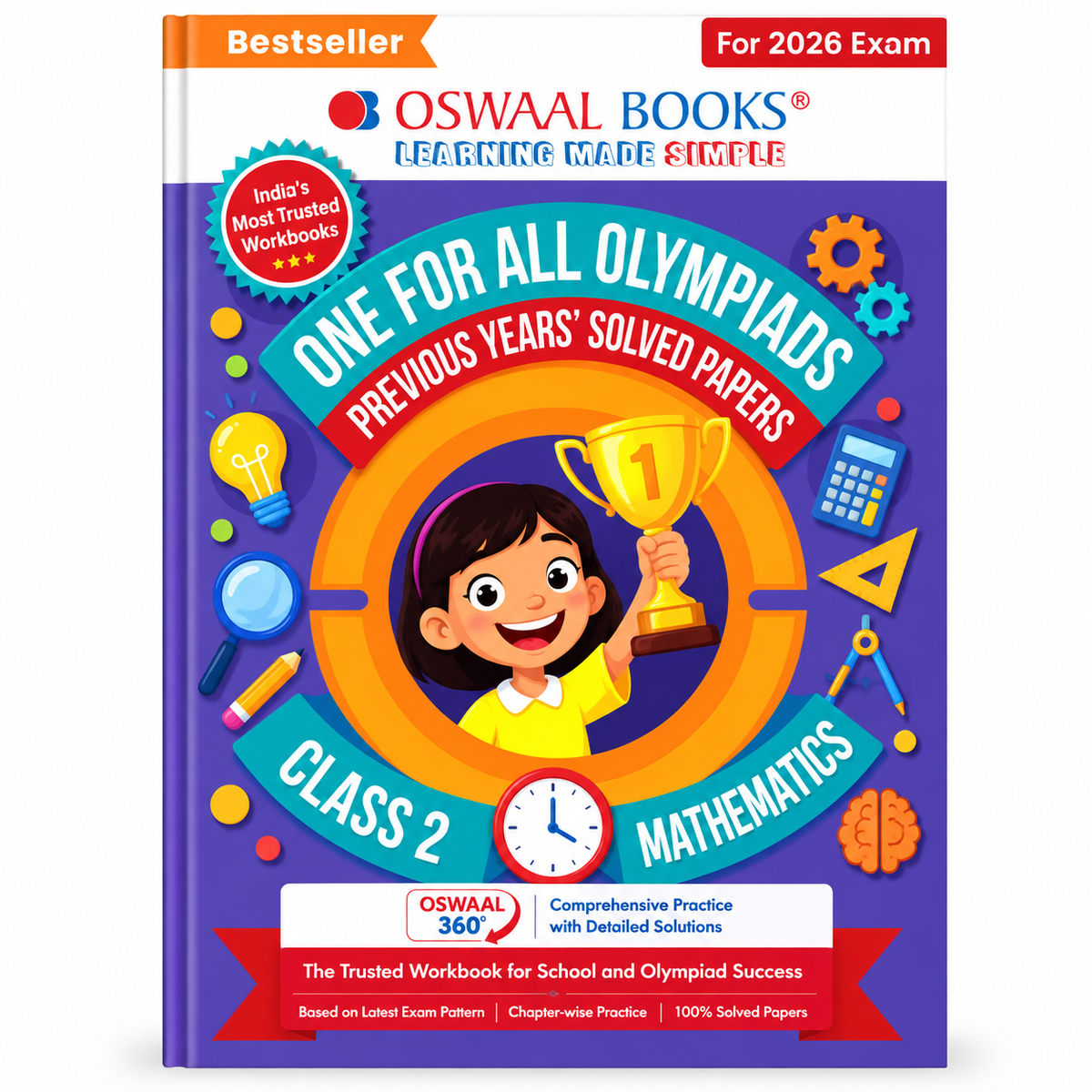 Oswaal One For All Olympiads Class 2 Mathematics – Previous Years’ Solved Papers | 2026 Exam