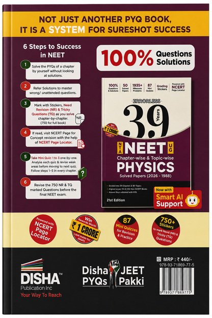 Errorless 39 Years NTA NEET UG Physics | Chapter-wise & Topic-wise PYQs (2026–1988) | 21st Edition | Disha Publication