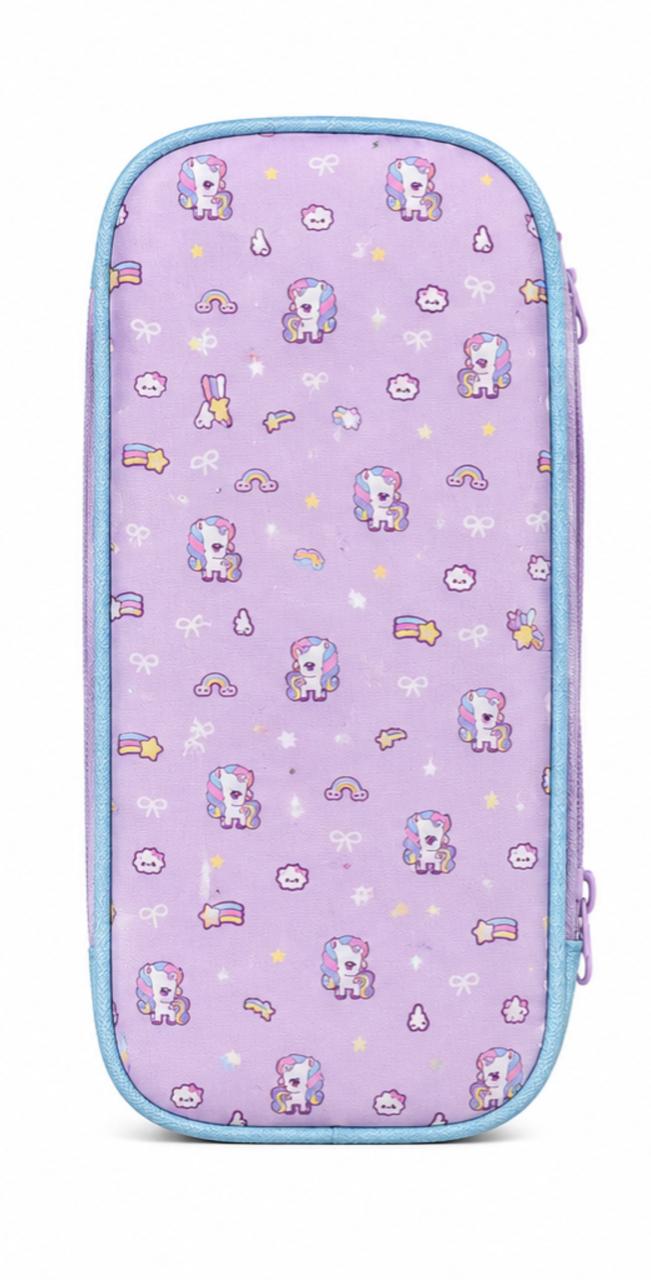 Cute Unicorn Pencil Pouch for Girls | Multi Pocket Kids Stationery Organizer Case