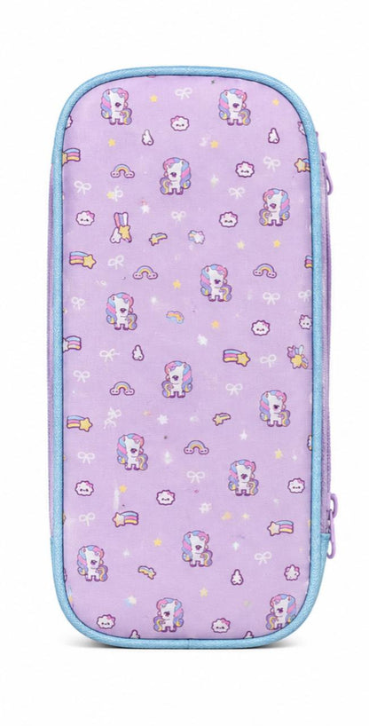 Cute Unicorn Pencil Pouch for Girls | Multi Pocket Kids Stationery Organizer Case