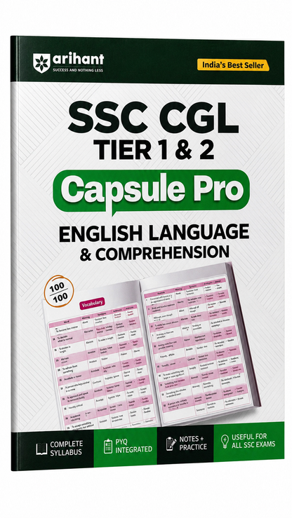 SSC CGL Tier 1 & 2 English Language & Comprehension Capsule Pro | Arihant | English Medium
