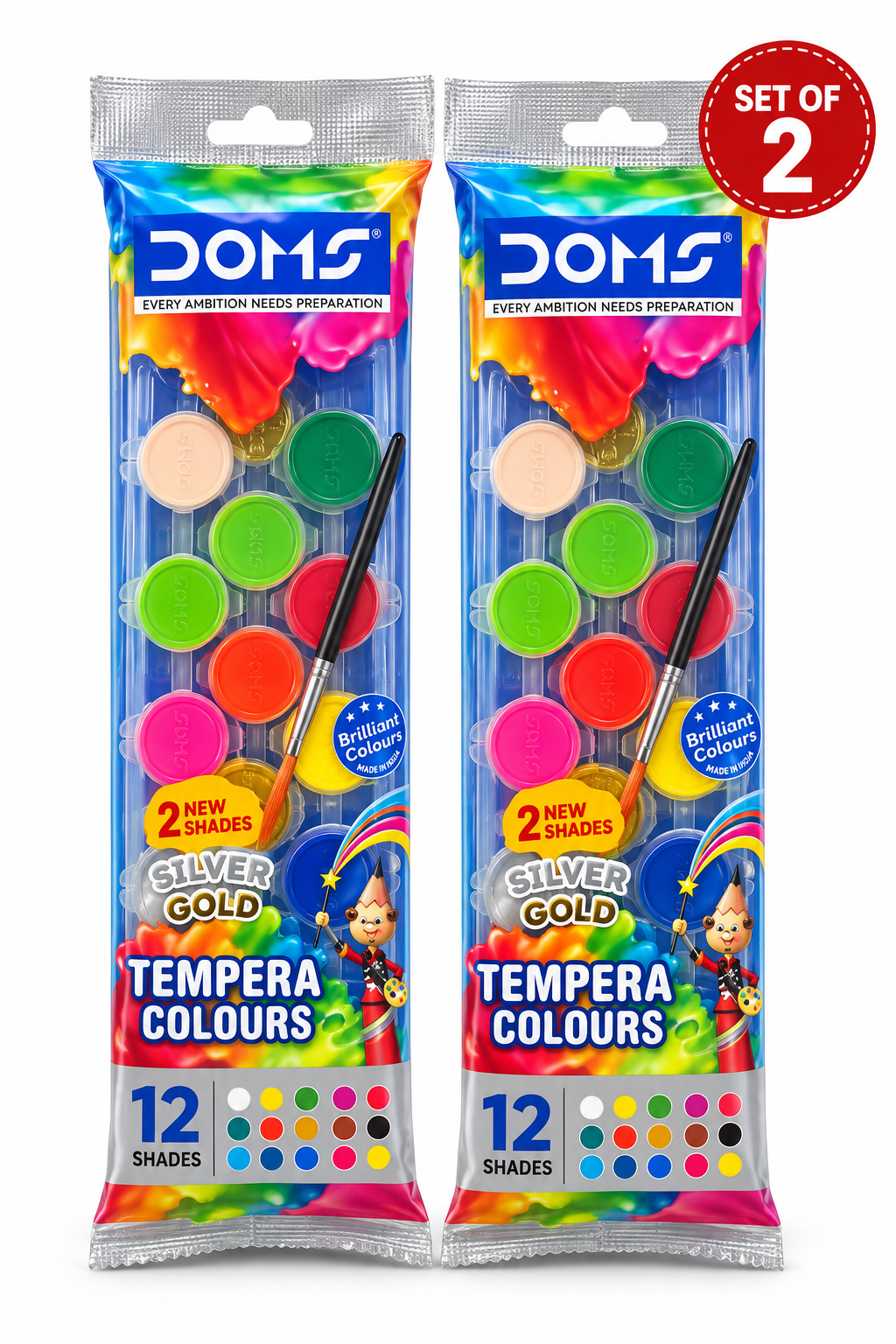 DOMS Tempera Colours – 12 Shades | Set of 2