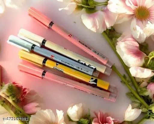 Figo Fomo Liquid Roller Pen(Pack of 10) (PANDA), Multicolor-BODY but Blue ink