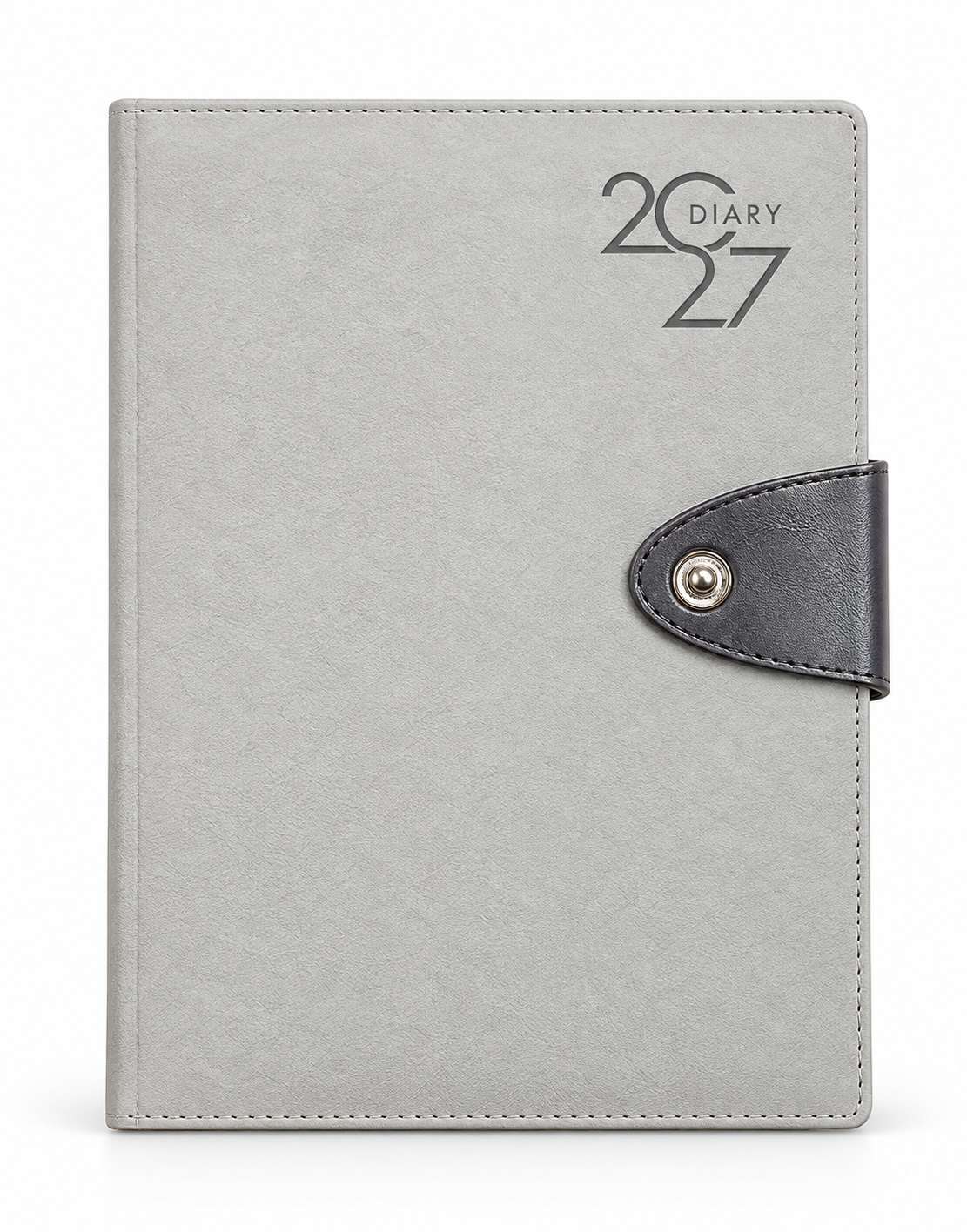 2027 grey and black premium executive diary with button closure