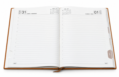 2027 Customizable Premium Executive Diary – Tan Brown
