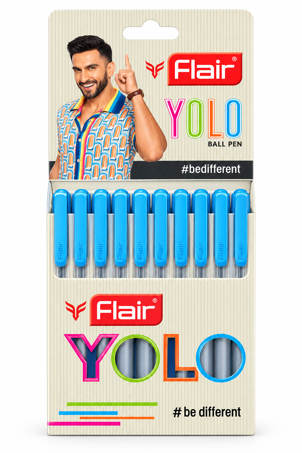 Flair YOLO Ball Pen – Blue | Pack of 10