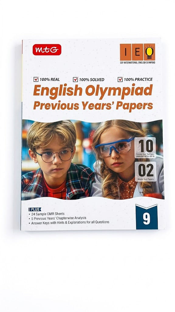MTG SOF International English Olympiad (IEO) Class 9 Previous Years' Papers | 100% Solved Practice Book
