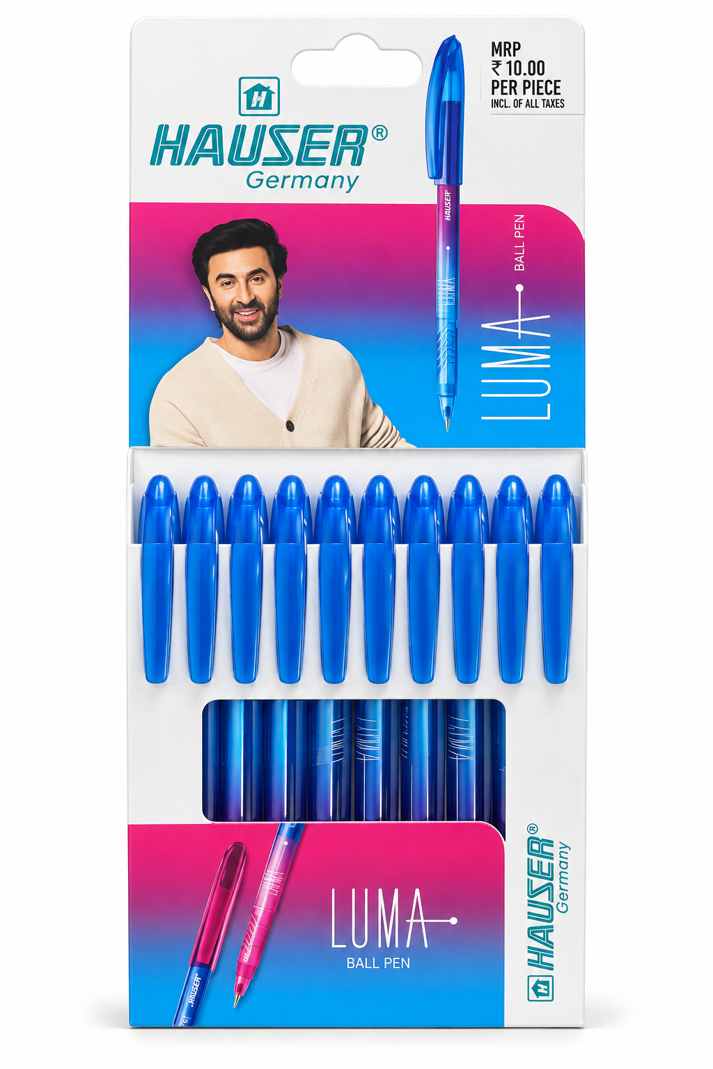 Hauser Luma Ball Pen – Blue | Pack of 10