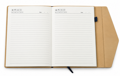 2027 Customizable Premium Executive Diary – Cream & Dark Grey