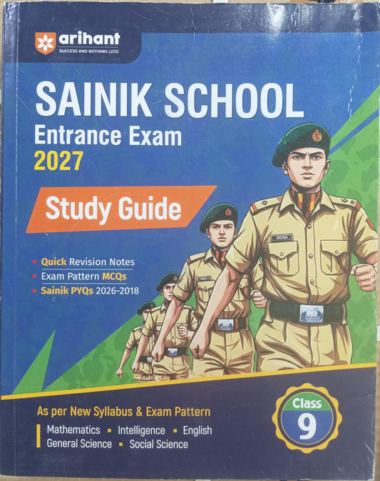 Arihant Sainik School Entrance Exam 2027 Study Guide book for Class 9 AISSEE preparation