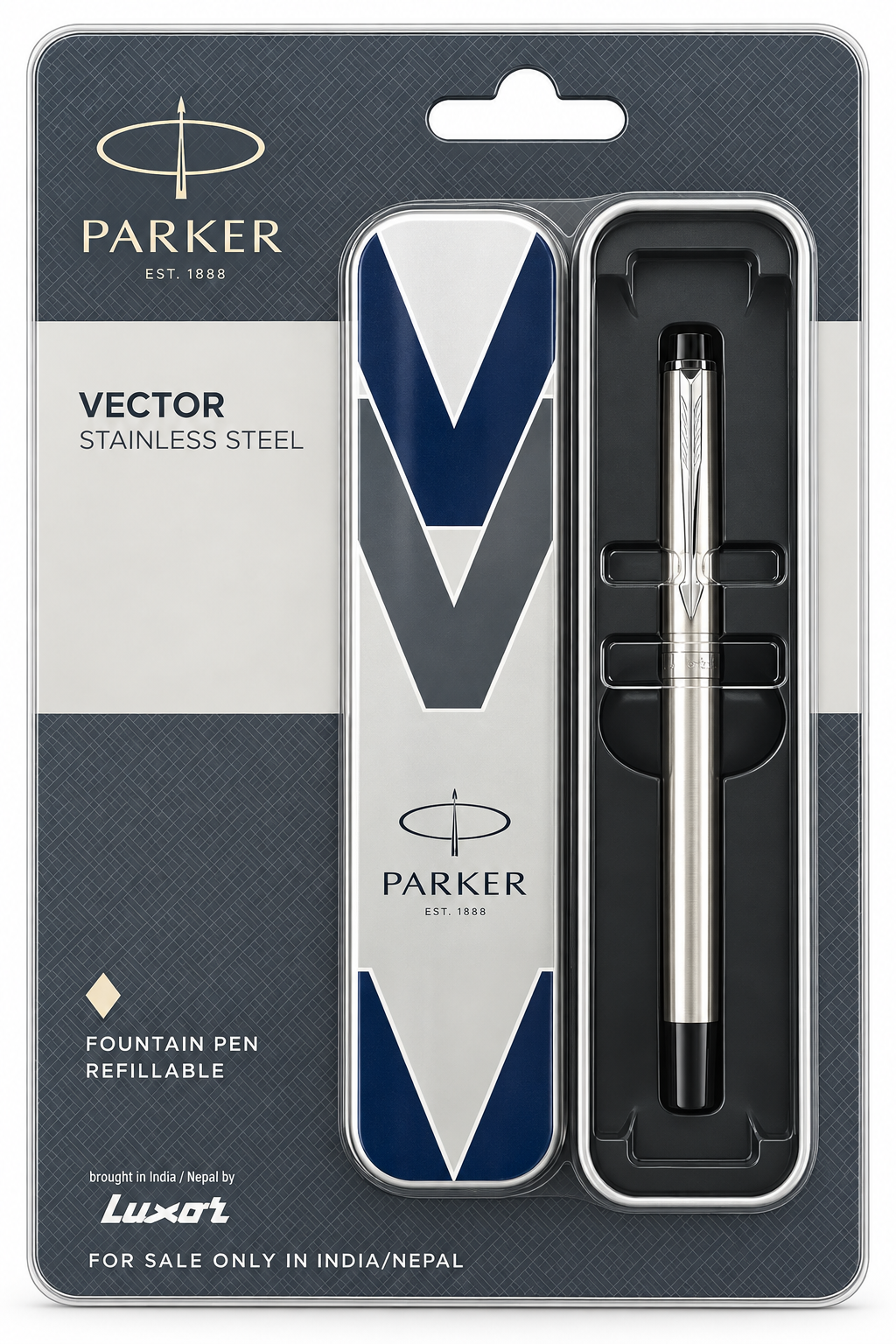 Parker Vector Stainless Steel refillable fountain pen