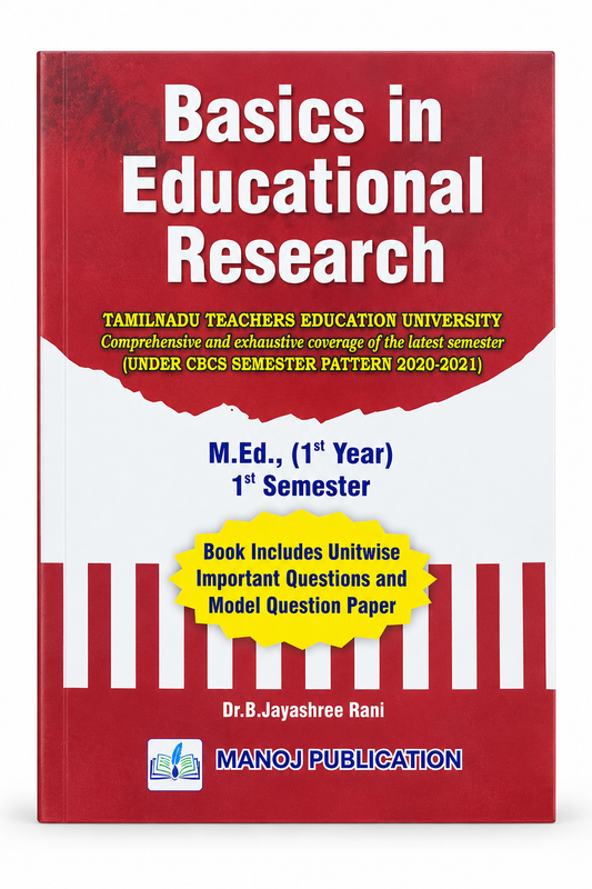 Basics in Educational Research M.Ed. 1st Year 1st Semester textbook by Dr. B. Jayasree Rani, Manoj Publication
