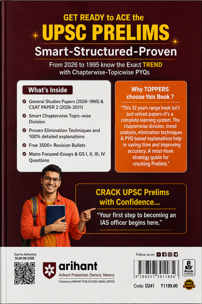 32 Years UPSC IAS Prelims Solved Papers 2026–1995 | GS Paper 1 & CSAT Paper 2 | Arihant