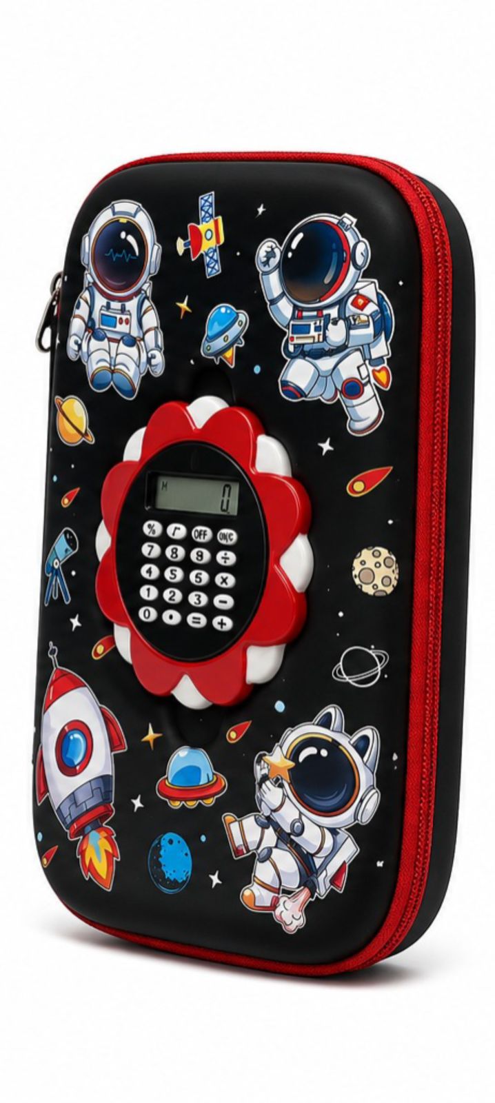Space Astronaut Calculator Pencil Box for Kids | Multifunction Hardtop Stationery Case
