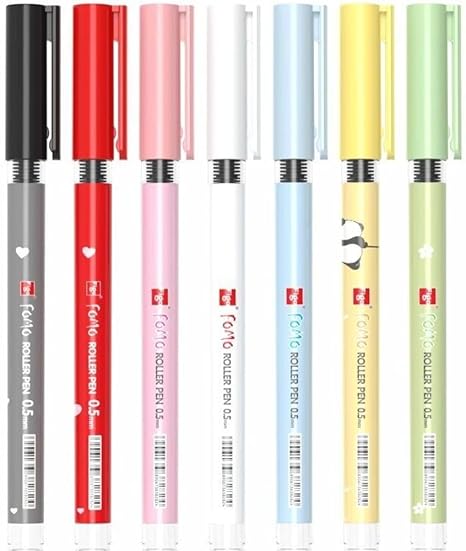 Figo Fomo Liquid Roller Pen(Pack of 10) (PANDA), Multicolor-BODY but Blue ink