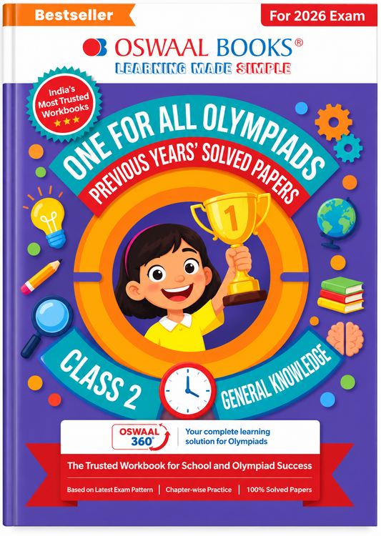 Oswaal One For All Olympiads Class 2 General Awareness – Previous Years’ Solved Papers | 2026 Exam