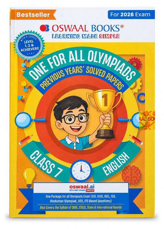 Oswaal Books One for All Olympiads – Class 7 English | Previous Years' Solved Papers | For 2026 Exam