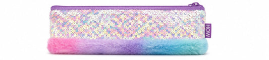 Cute Glitter Unicorn Pencil Pouch for Girls | Fancy Fur Zip Stationery Pouch