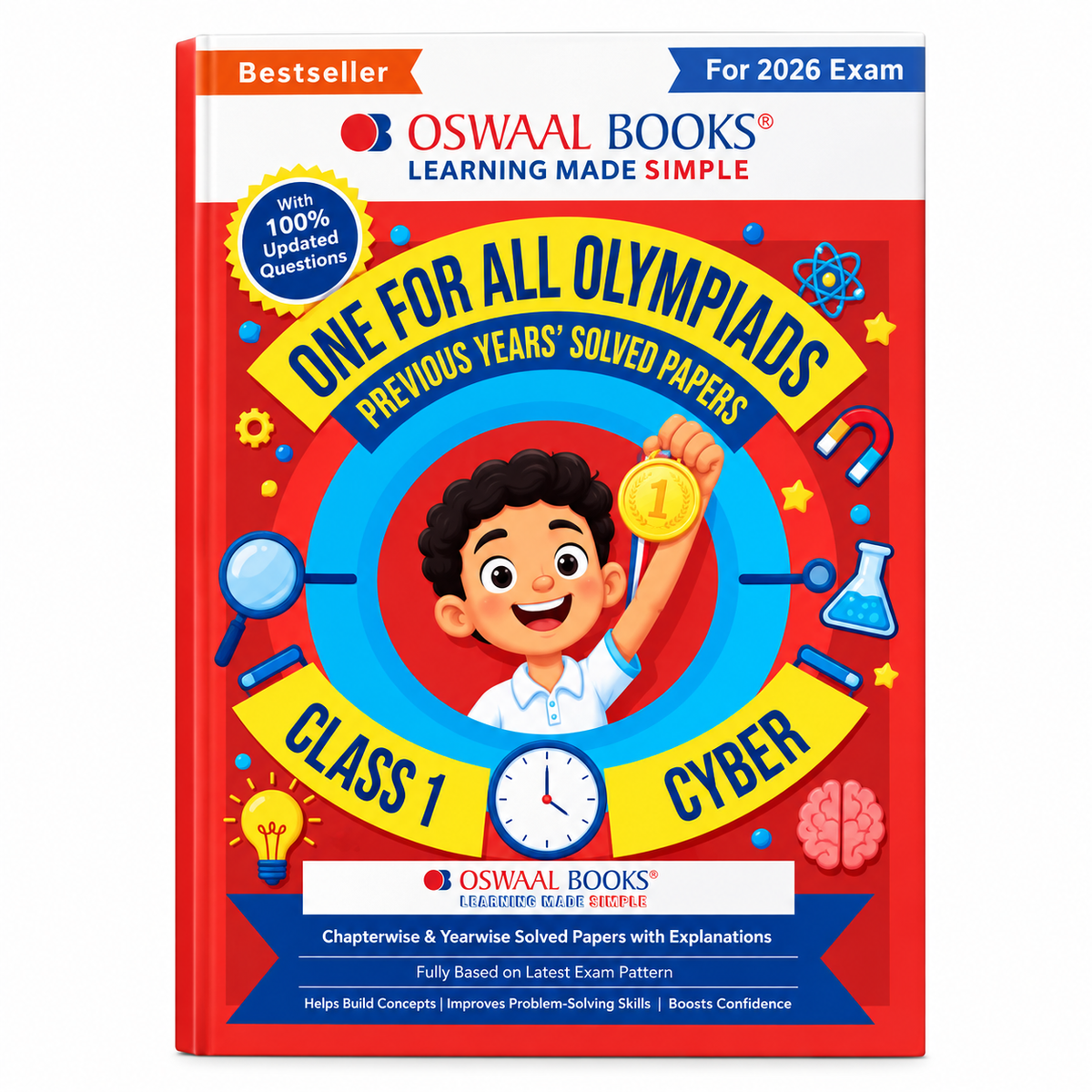 Oswaal One For All Olympiads Class 1 Cyber – Previous Years’ Solved Papers | 2026 Exam