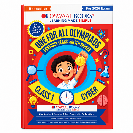 Oswaal One For All Olympiads Class 1 Cyber – Previous Years’ Solved Papers | 2026 Exam