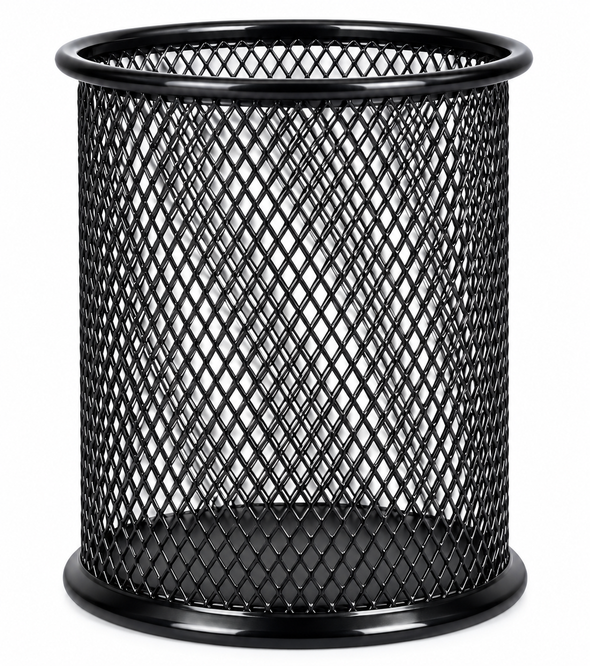 Black Metal Mesh Round Pen Stand