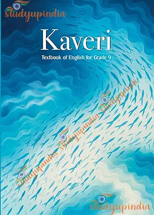 Textbook of English for Grade 9 titled 'Kaveri' with a blue and white design.