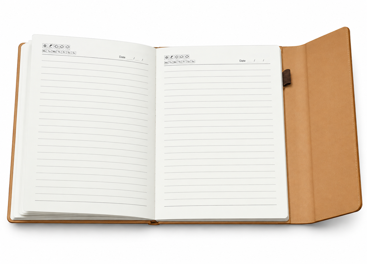 2027 Customizable Premium Executive Diary – Brown & Beige