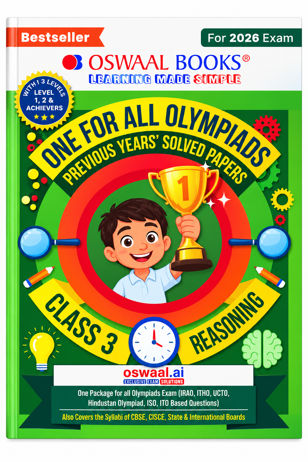 Oswaal Books One for All Olympiads Class 3 Reasoning | Previous Years' Solved Papers | 2026 Exam