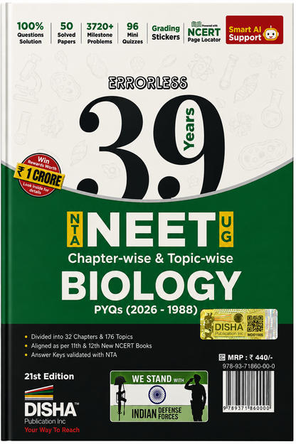 Errorless 39 Years NTA NEET UG Biology | Chapter-wise & Topic-wise PYQs (2026–1988) | 21st Edition | Disha Publication