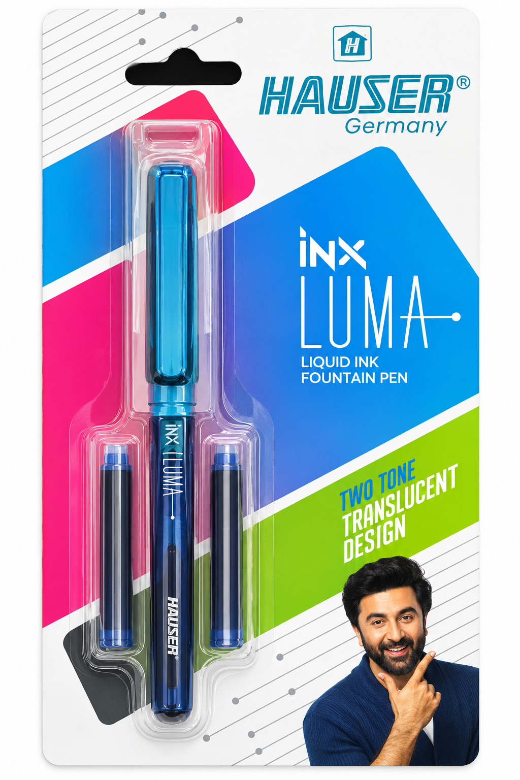 Hauser INX LUMA two-tone translucent liquid ink fountain pen