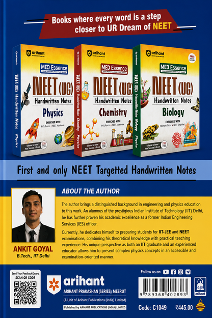 NEET (UG) Handwritten Notes Physics | Med Essence Personalised Study Guide | Arihant