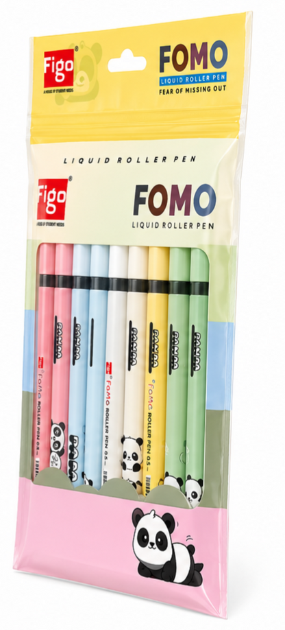 Figo FOMO Liquid Roller Pen Set | Cute Panda Theme Smooth Writing Pens
