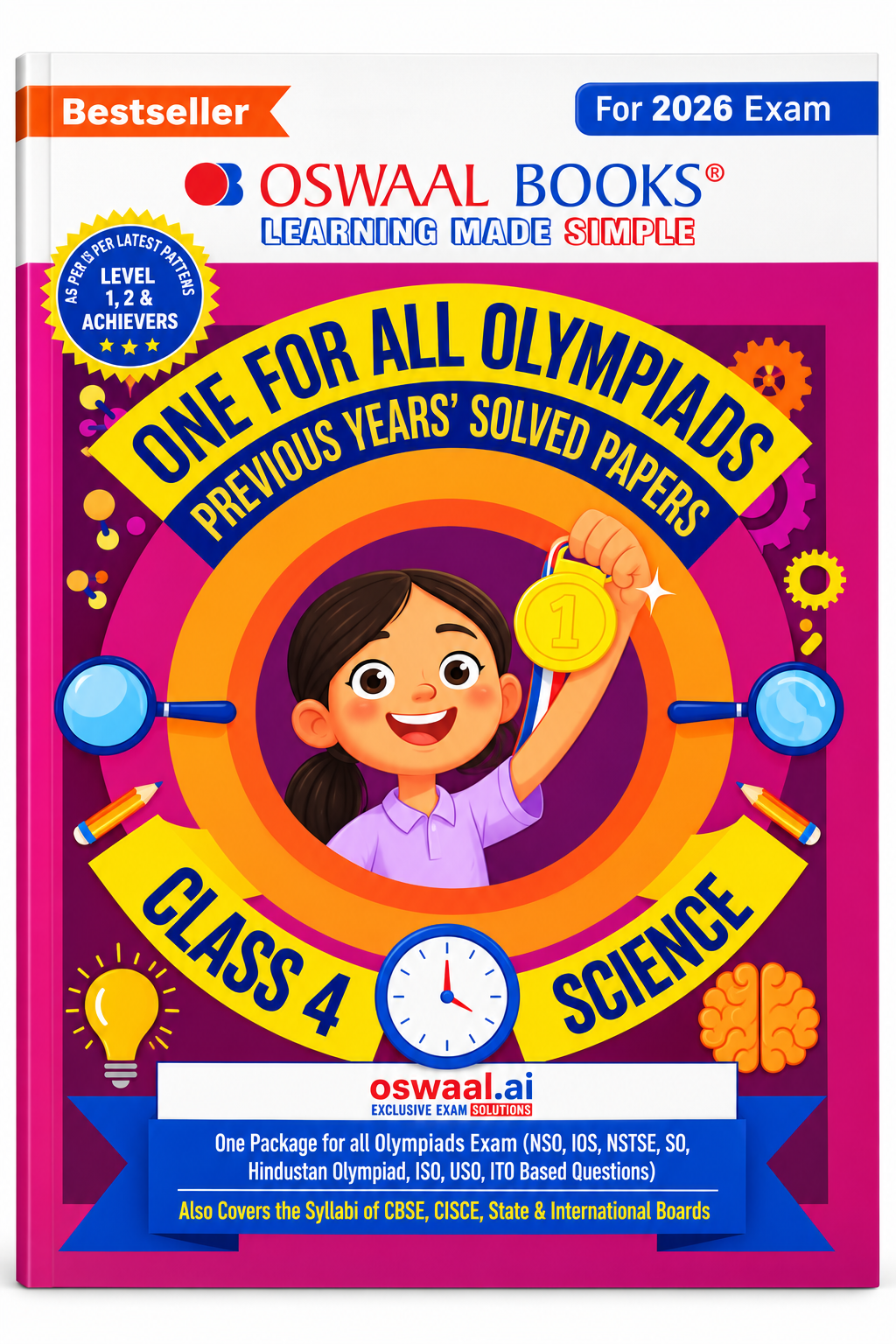 Oswaal Books One for All Olympiads Class 4 Science | Previous Years' Solved Papers | For 2026 Exam