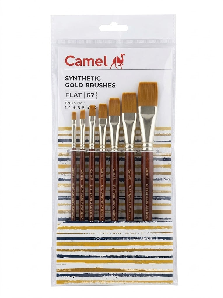 Camel Synthetic Gold Brushes Series 67 Flat | Art Supplies