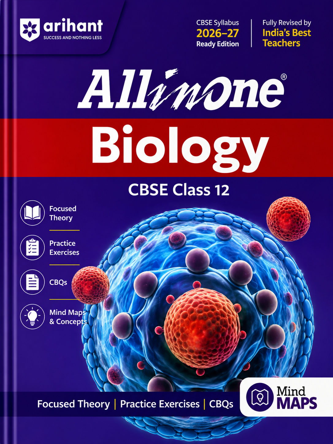 Biology textbook for Class 12 CBSE with molecular structure illustration on a blue background