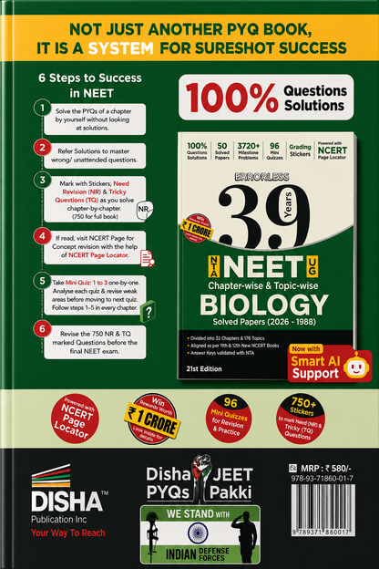 Errorless 39 Years NTA NEET UG Biology | Chapter-wise & Topic-wise PYQs (2026–1988) | 21st Edition | Disha Publication