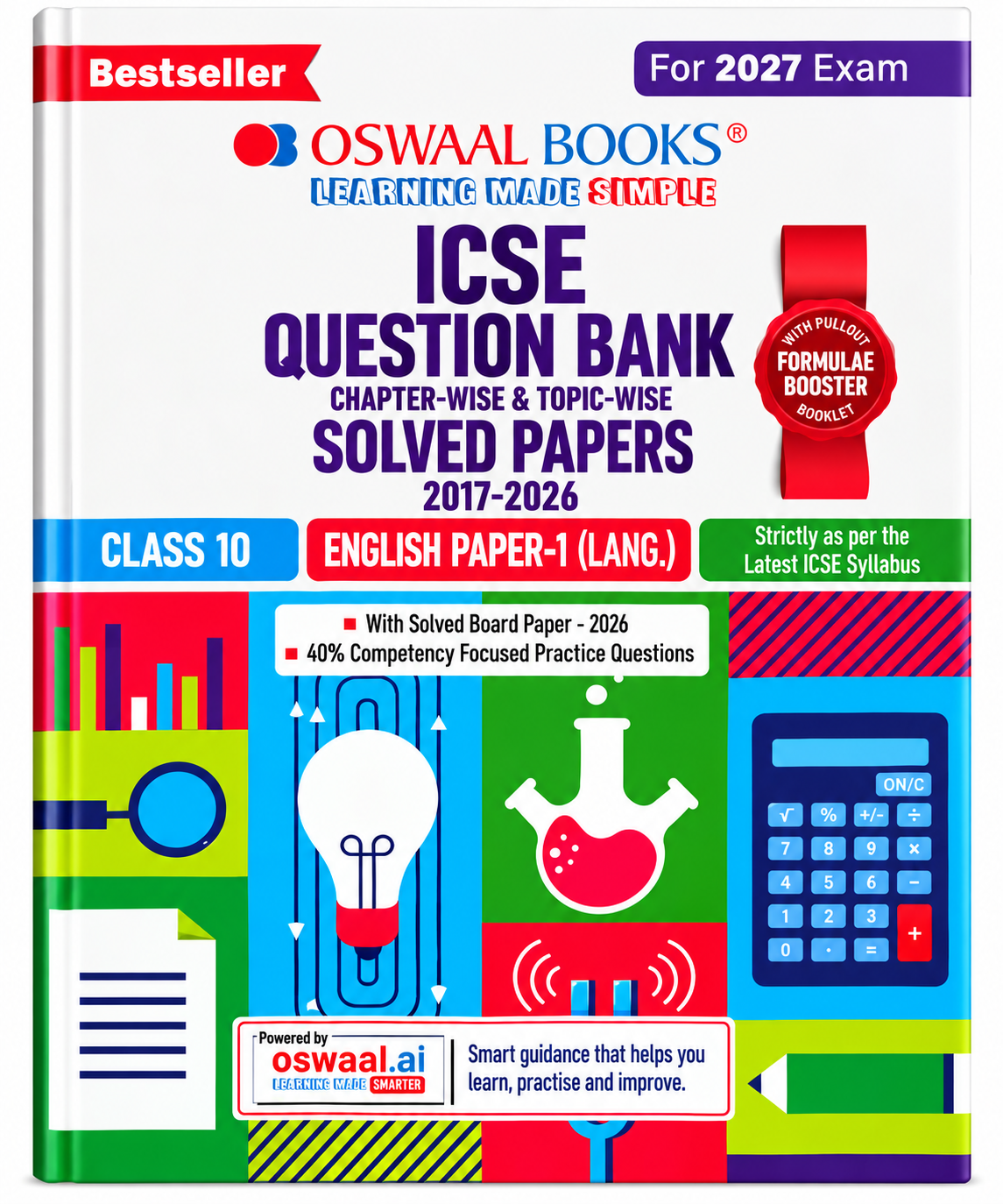 Oswaal ICSE Question Bank Class 10 English Paper-1 (Language) | Chapter-Wise & Topic-Wise Solved Papers 2017–2026 | For 2027 Exam