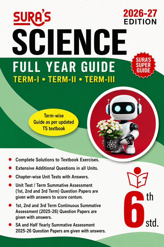 SURA`S 6th Standard Science Full Year Guide English Medium 2026-27 Latest Updated Edition
