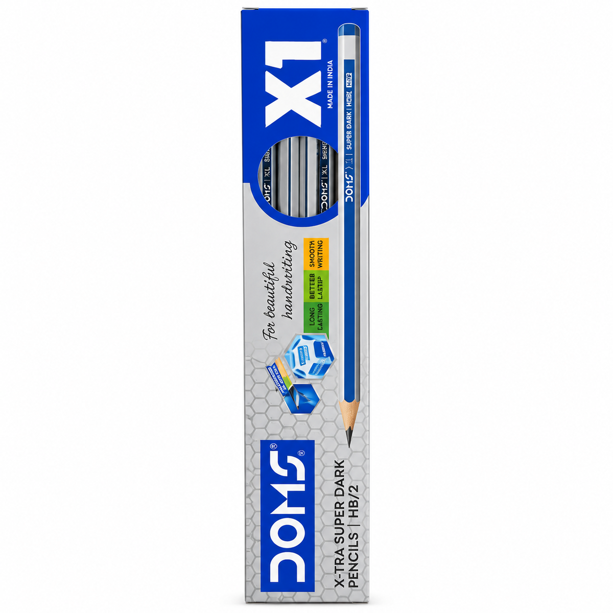 DOMS Extra Super Dark Triangular Graphite Pencils – 10 Pencils