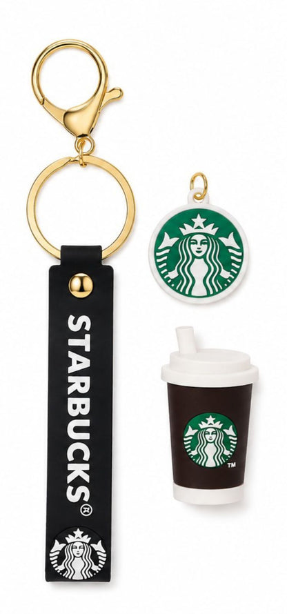 Coffee Cup Keychain with Strap – Premium Coffee Lover Keyring Charm