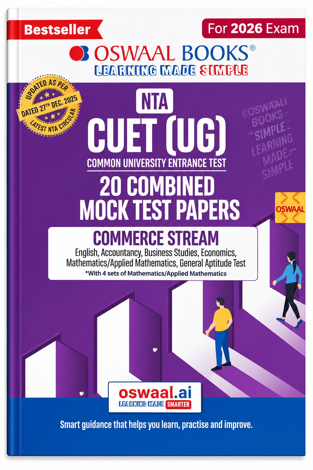 Oswaal Books NTA CUET (UG) 20 Combined Mock Test Papers – Commerce Stream | For 2026 Exam