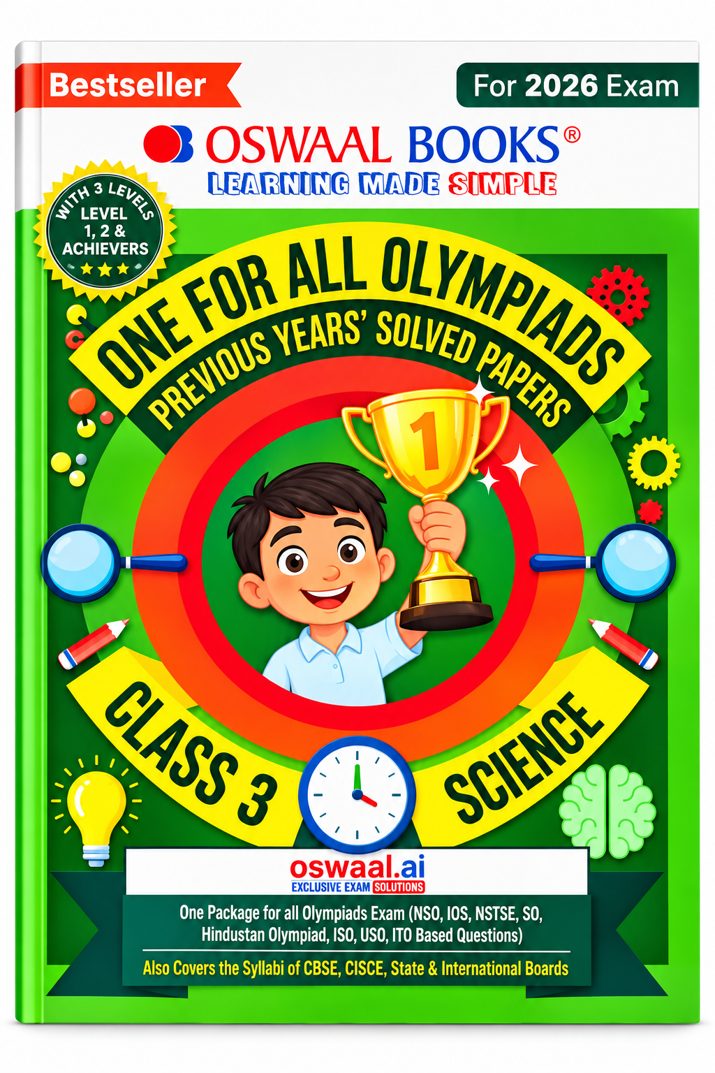 Oswaal Books One for All Olympiads Previous Years' Solved Papers Class 3 – Science | 2026 Exam