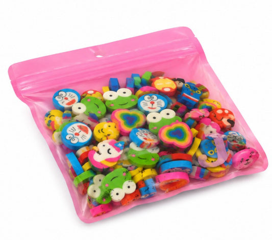 Cute Cartoon Mini Eraser Set for Kids | Assorted Fun Shape Erasers Pack