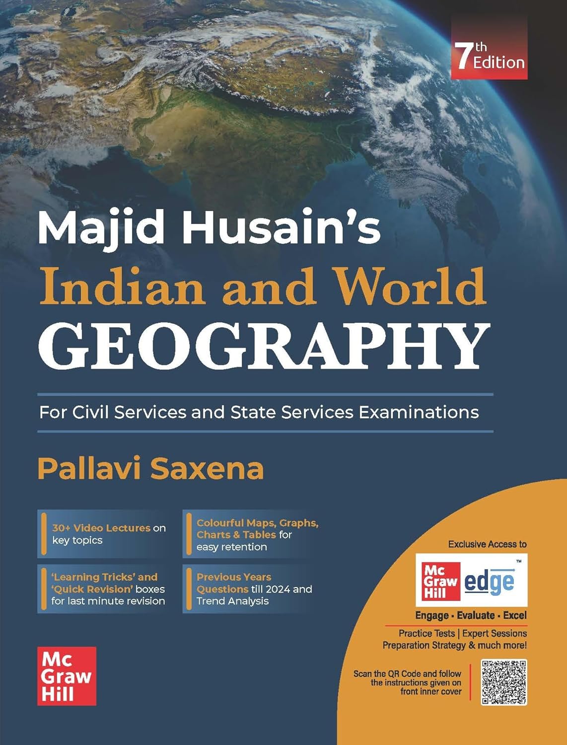 Majid Husain Indian and World Geography 7th Edition McGraw Hill UPSC Civil Services Book Cover