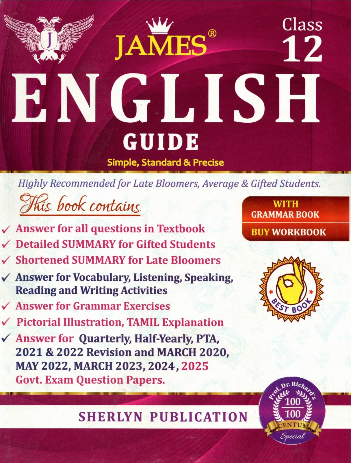 12th James English with Grammar & Workbook
