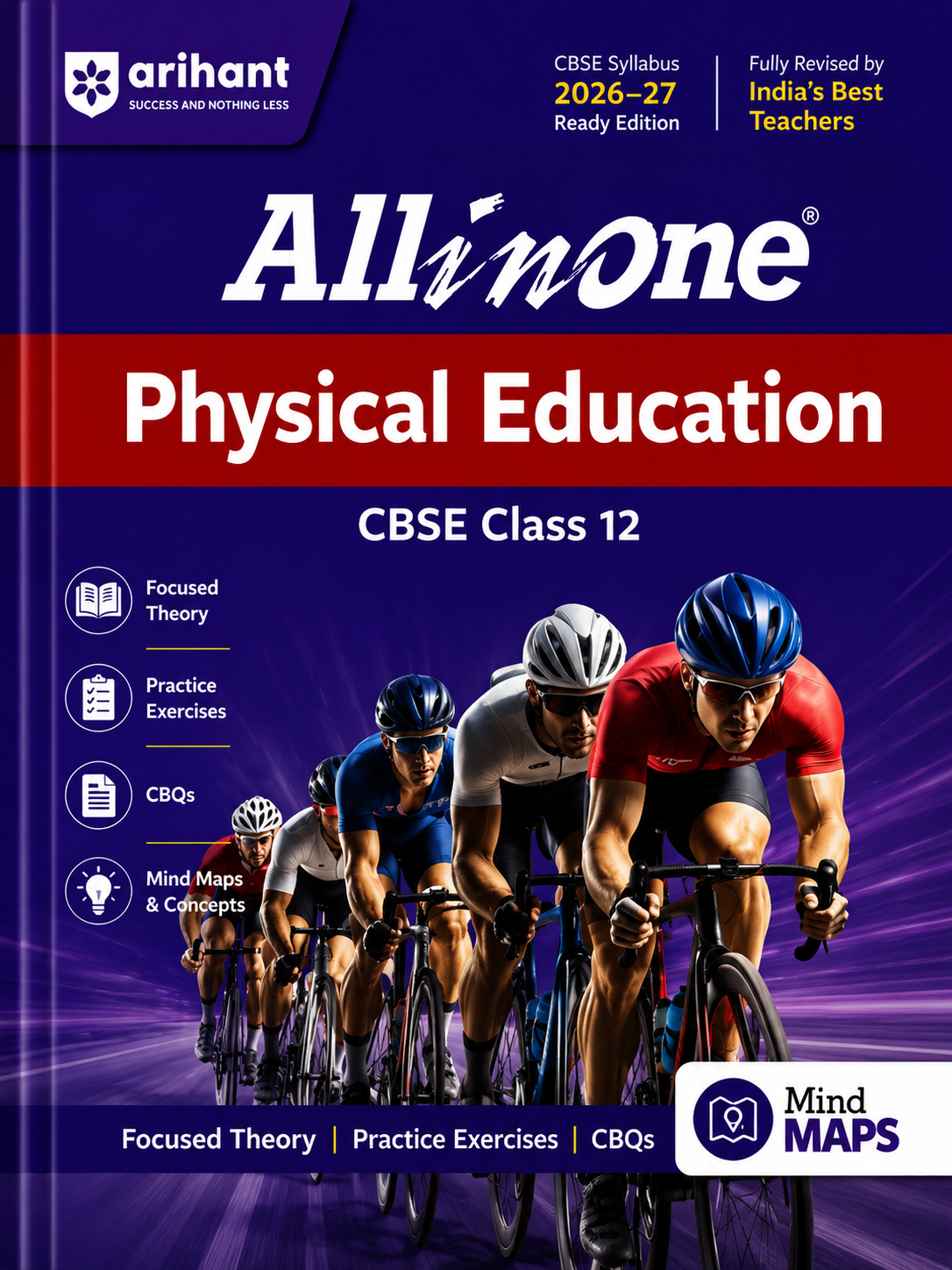 CBSE Class 12 Physical Education textbook with cyclists on the cover