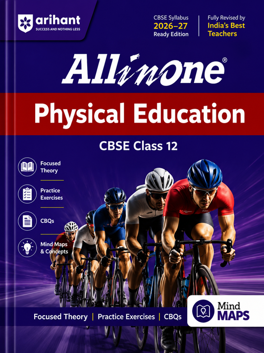 CBSE Class 12 Physical Education textbook with cyclists on the cover
