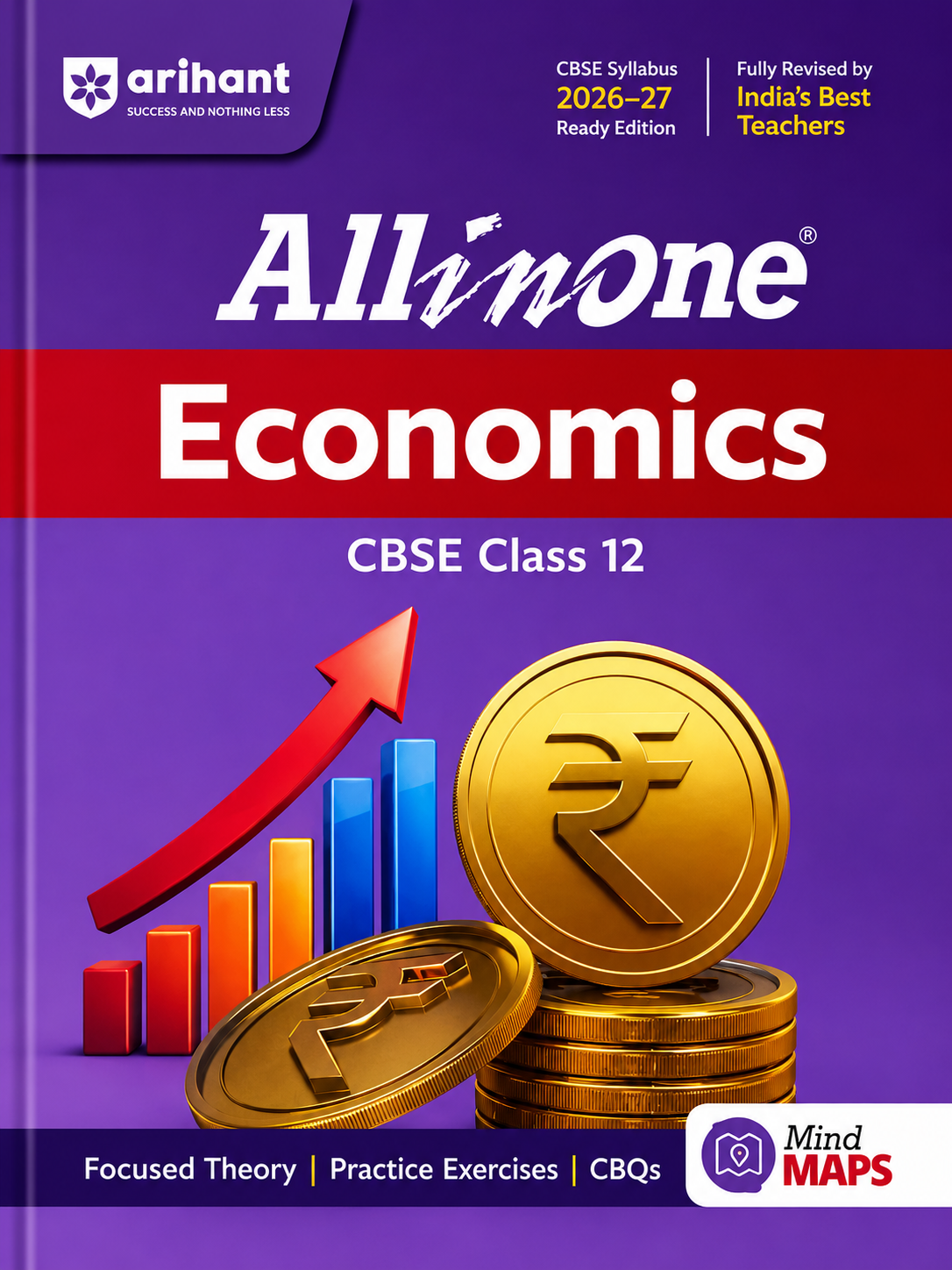 Arihant All in One Economics for CBSE Class 12 Ready Edition 2026-27 featuring complete theory, practice exercises, competency-based questions, and mind maps.