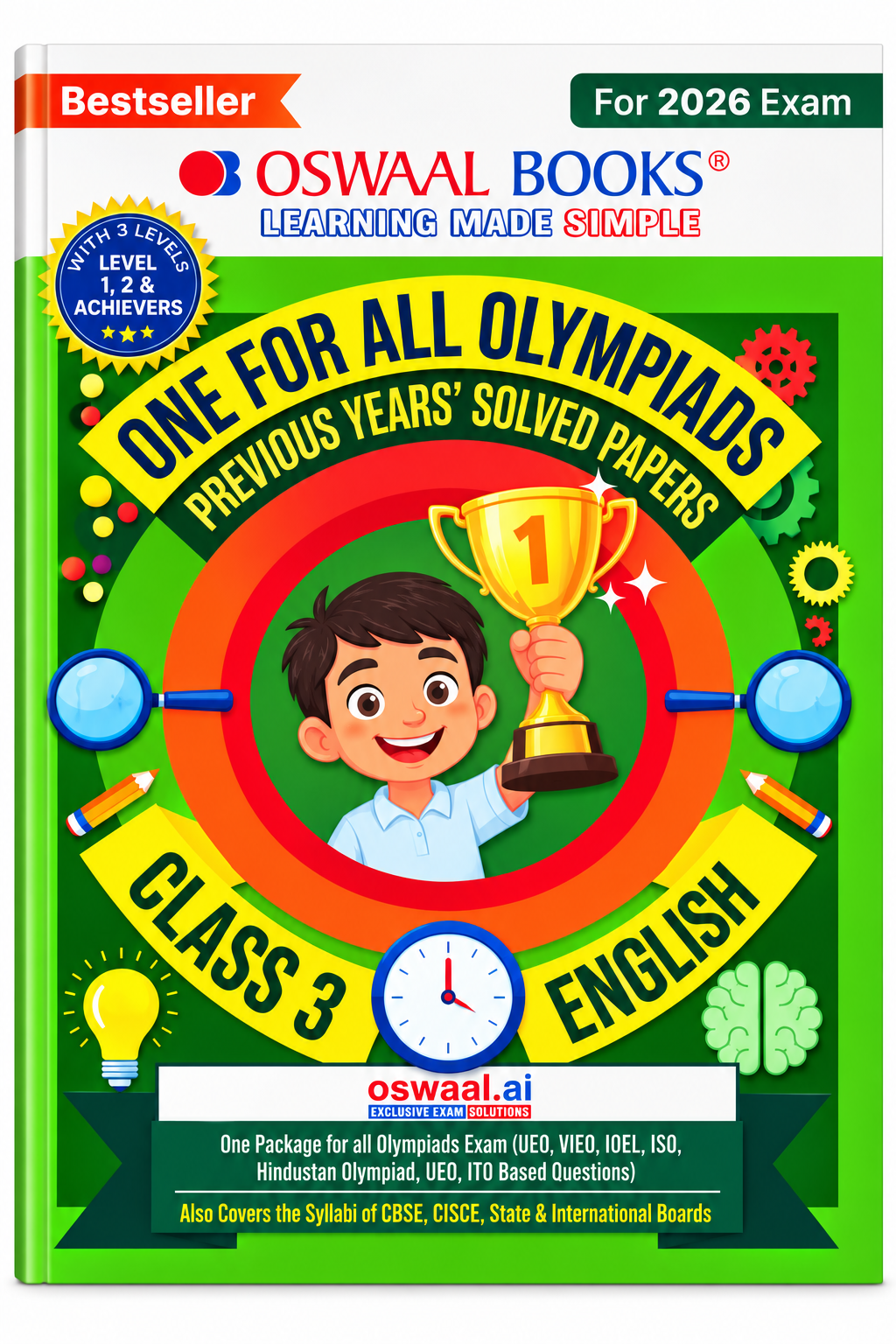 Oswaal Books One for All Olympiads Class 3 English | Previous Years' Solved Papers | 2026 Exam