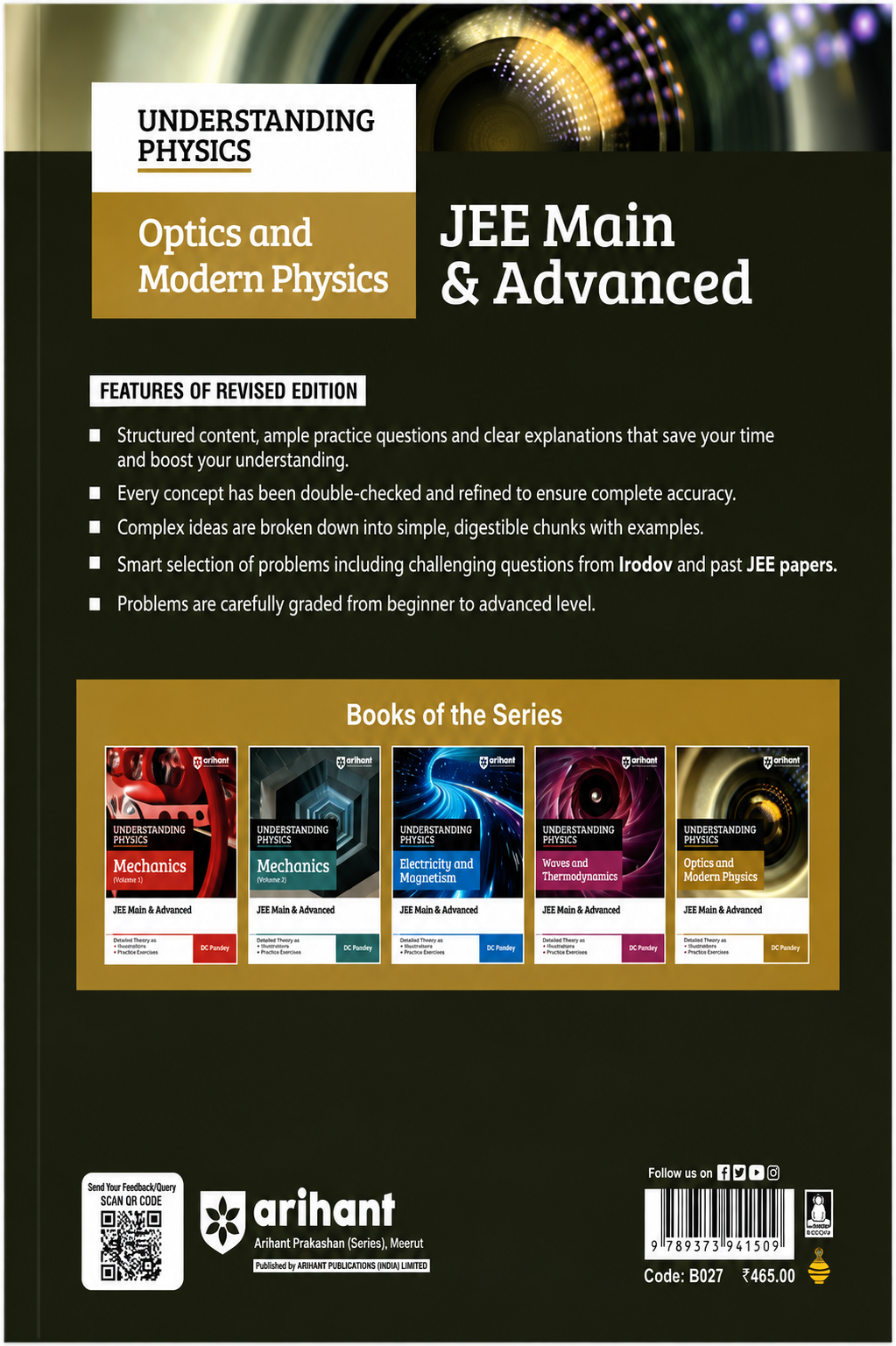 Arihant Understanding Physics Optics and Modern Physics for JEE Main & Advanced | Modular Theory & Practice | Two-Level JEE Pattern Exercises | DC Pandey
